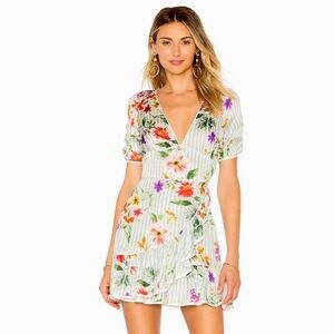 Tularosa Floral Satin Mini Dress Medium
